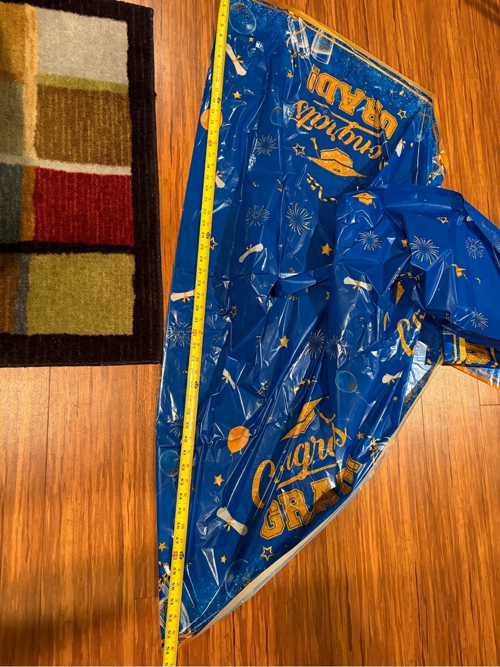 NWT - 12 Congrats Grad Blue Plastic Tablecloths with Gold Accents - - Picture 4 of 5